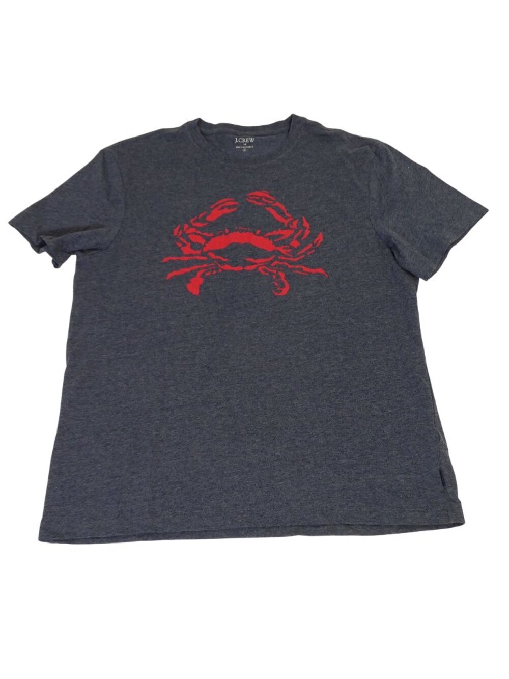 J. Crew Navy Short Sleeve Tee with Red Crab Graphic